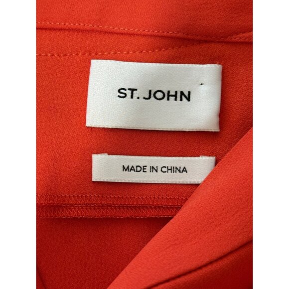 St. John Asymmetrical Red Skirt With Draped Detail Womens Size 6 - Picture 3 of 7